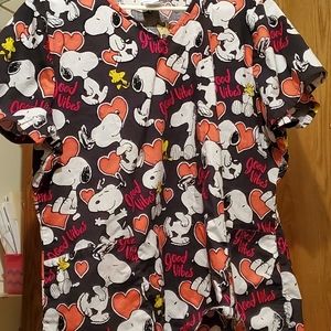 Plus size scrub top